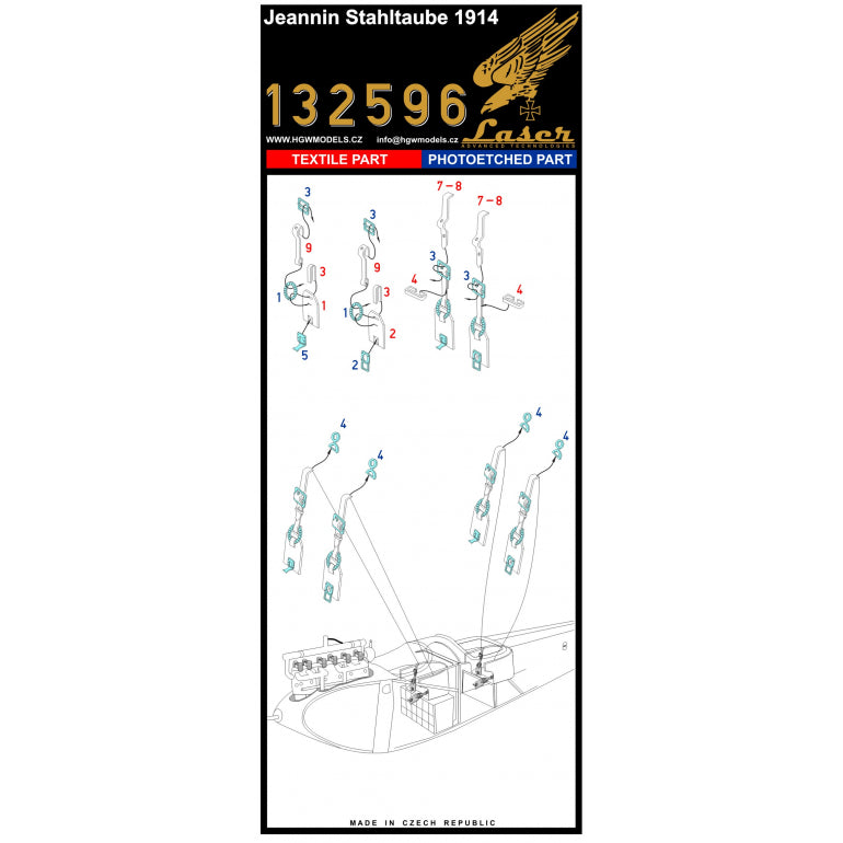 HGW 132596 1:32 Jeannin Stahltaube 1914 - Seatbelts