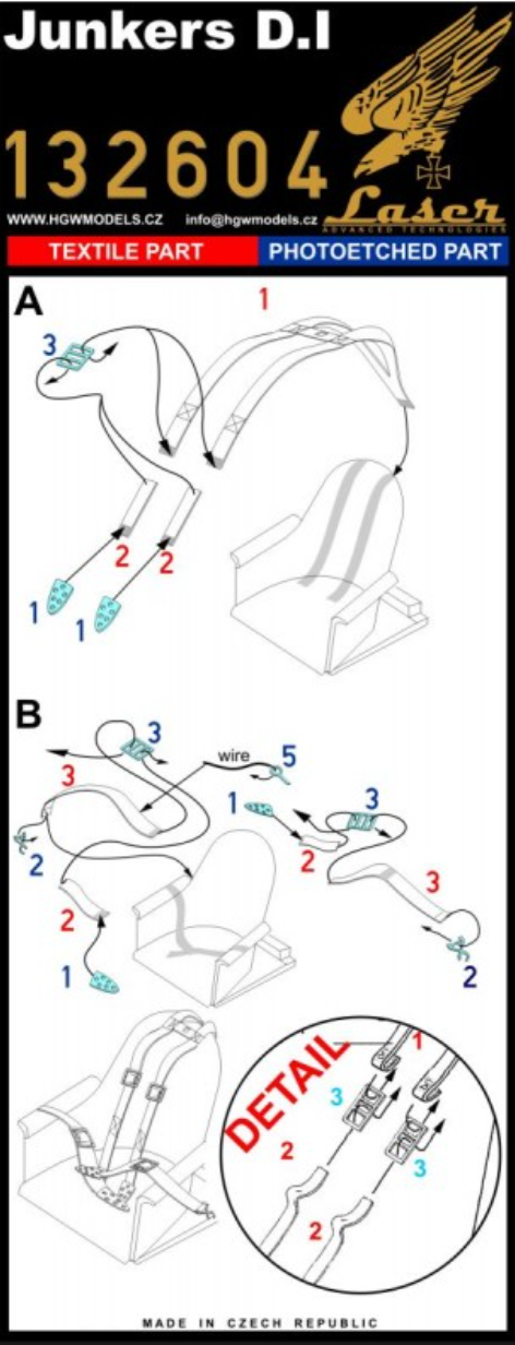 HGW 132604 1:32 Junkers D.I Pre-Cut (Laser) Seatbelts