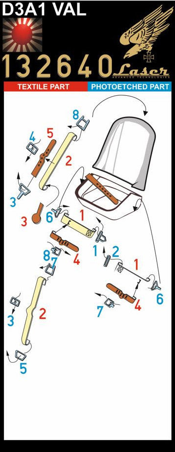 HGW 132640 1:32 Aichi D3A1 Val - Seatbelts