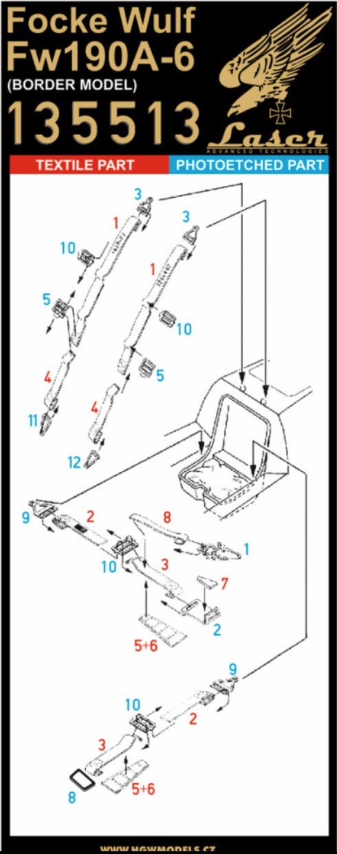HGW HGW135513 1:35 Focke-Wulf Fw-190A-6 - SEATBELTS