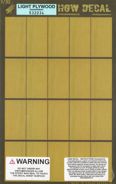 HGW 532034 1:32 LIGHT PLYWOOD TRANSPARENT