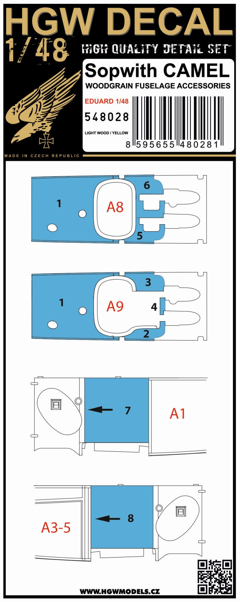 HGW 548029 1:48 Sopwith Camel - Dark Wood