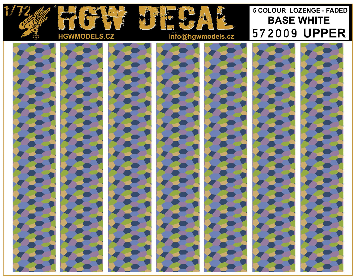 HGW 572009 1:72 5 Colour Lozenge Upper - Base White A5 Sheet
