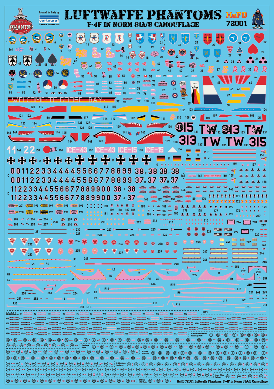 House Of Phantom Decals HOPD72001 1:72 Luftwaffe Phantoms