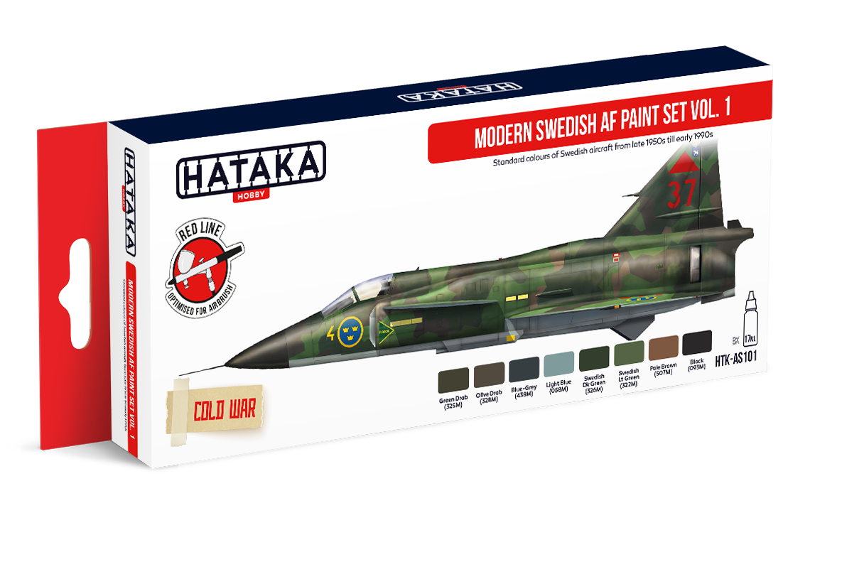 Hataka AS101 (Red Line) Modern Swedish AF Vol.1 Acrylic Paint Set