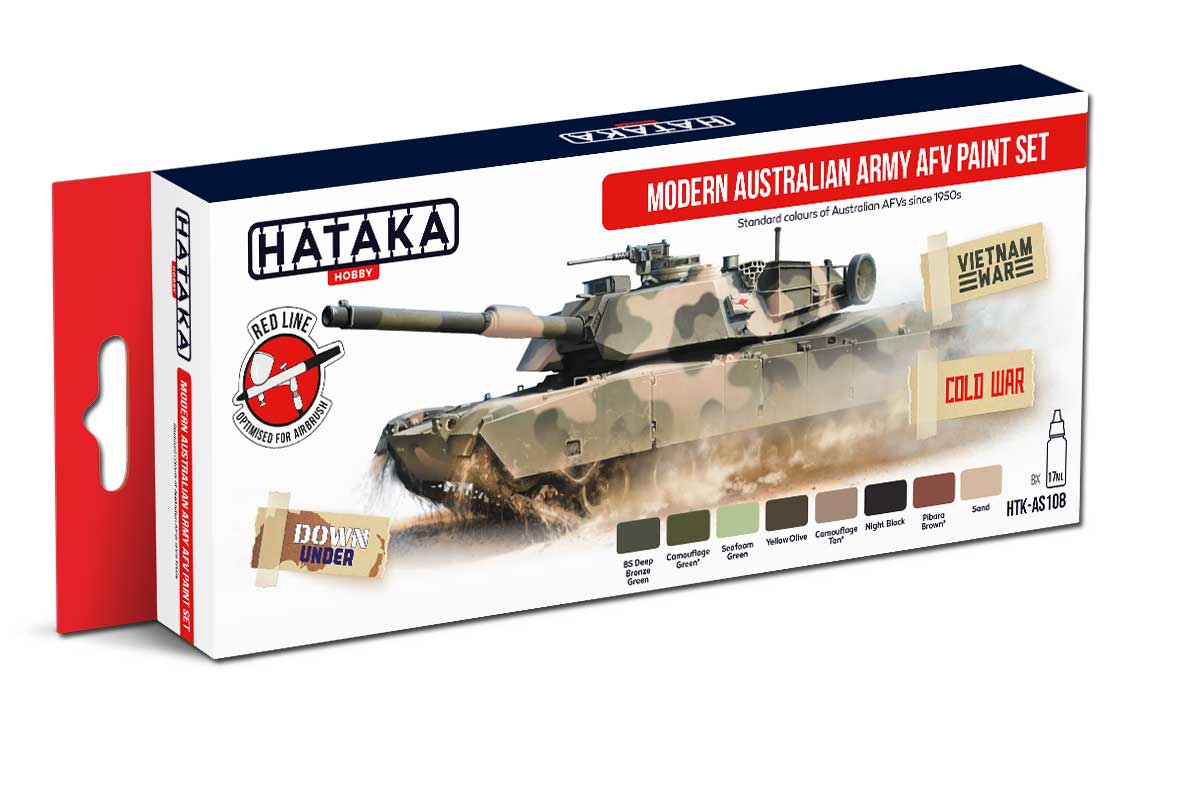 Hataka AS108 (Red Line) Modern Australian Army AFV Acrylic Paint Set