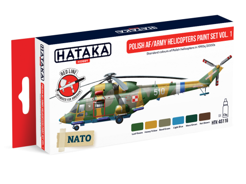 Hataka AS116 (Red Line) Polish AF/Army Helicopters Vol.1 Acrylic Paint Set