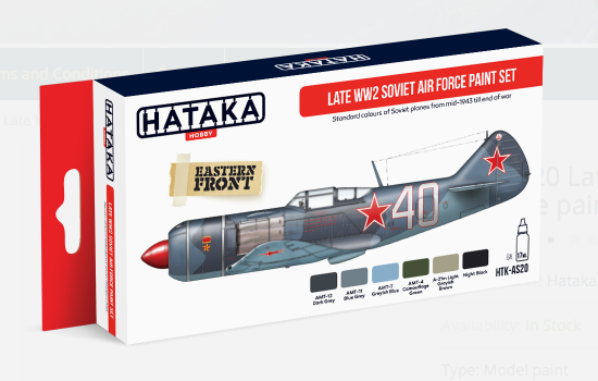Hataka AS20 (Red Line) Late WWII Soviet Air Force Acrylic Paint Set