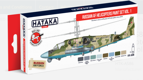 Hataka AS86 (Red Line) Russian AF Helicopters Vol.1 Acrylic Paint Set