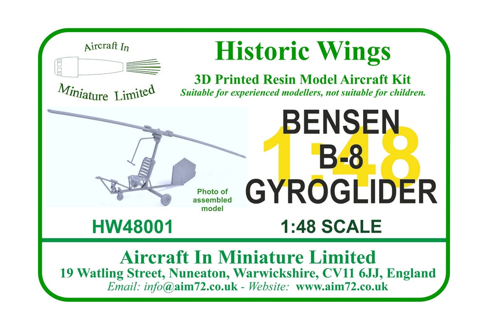 AIM - Historic Wings HW-48001 1:48 Bensen B-8M Gyroglider/X-25B (1955)