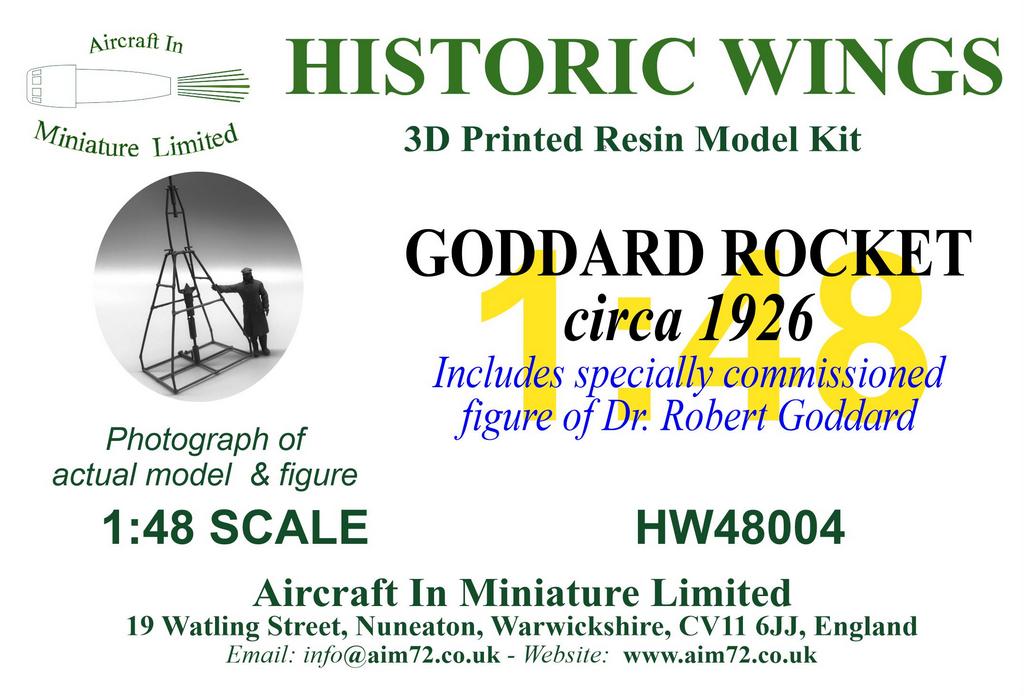 AIM - Historic Wings HW-48004 1:48 Goddard's rocket (circa 1926)