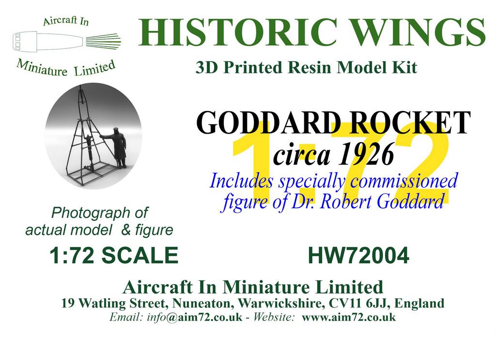 AIM - Historic Wings HW72004 1:72 Goddard's rocket (circa 1926)