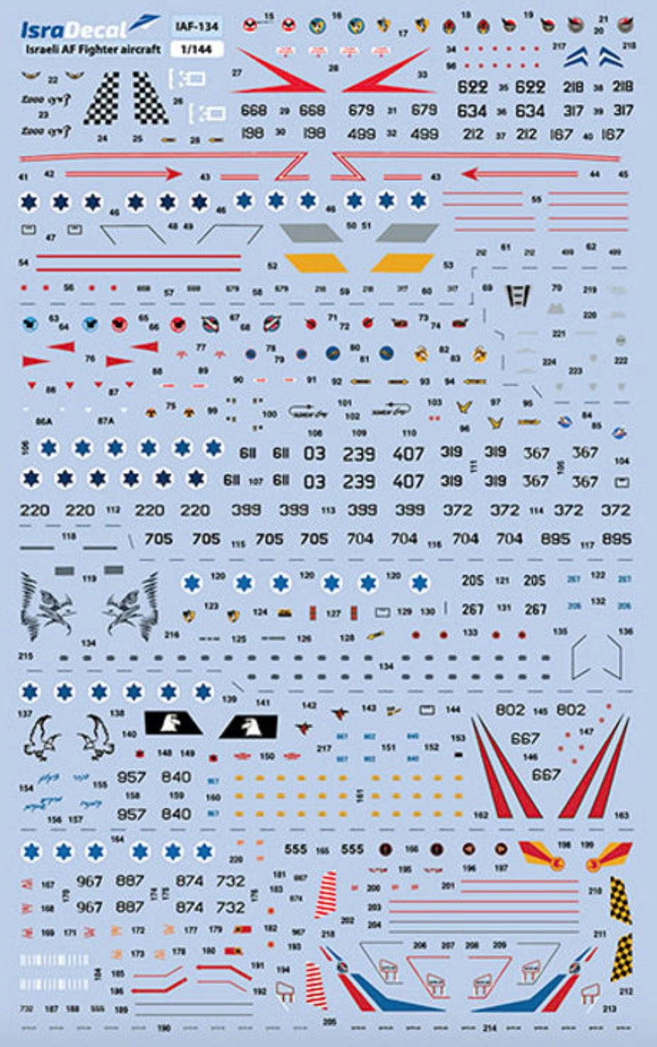 IsraDecal Studio IAF-134 1:144 IAF Fighter Aircraft Markings