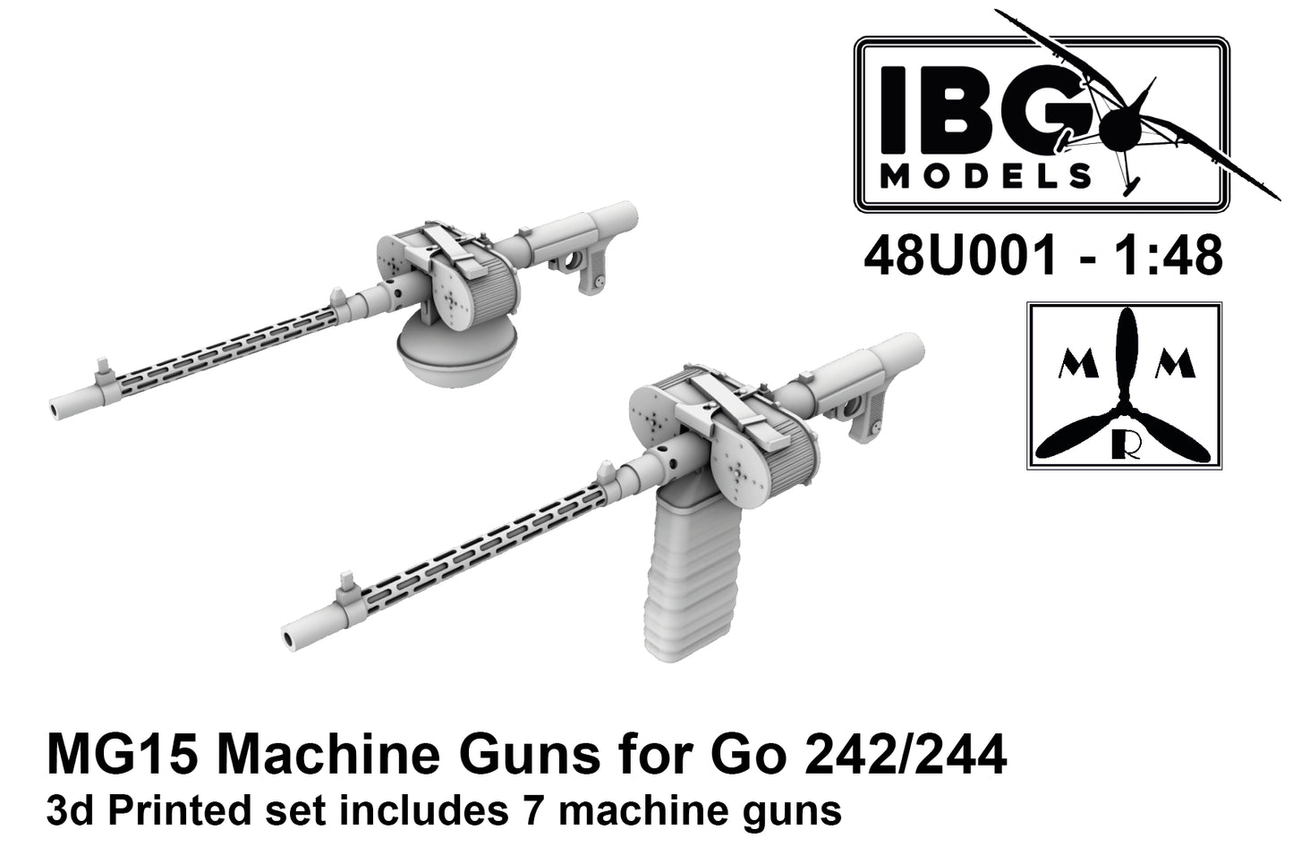IBG Models 48U001 1:48 MG15 Machine Guns for the Gotha Go-242/2Go-44B-1