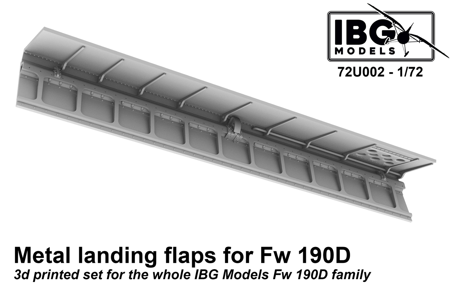 IBG Models 72U002 1:72 3D Printed Metal Landing Flaps for Fw-190D Family