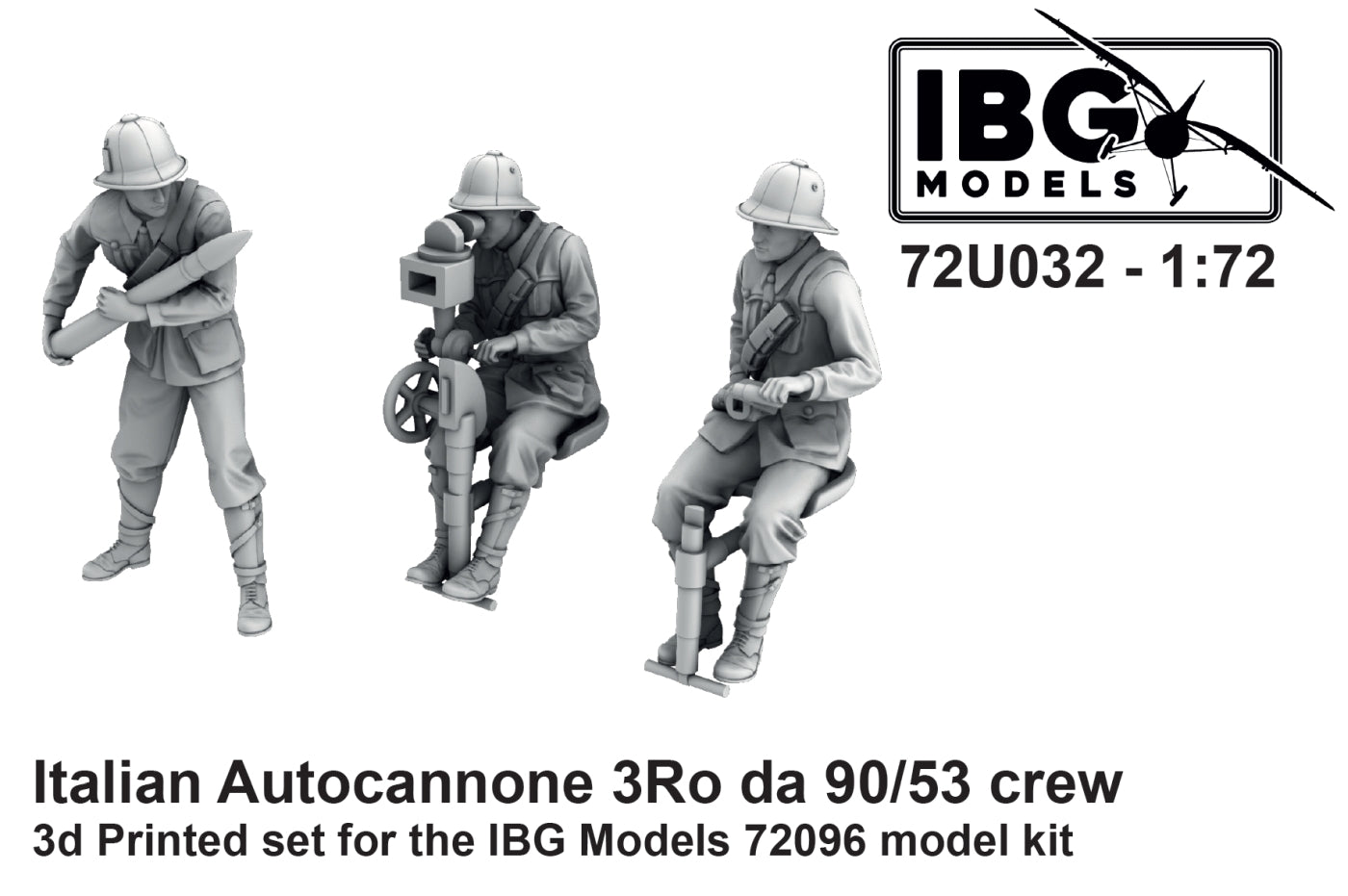 IBG Models 72U032 1:72 3Ro Italian Autocannone da 90/53 crew