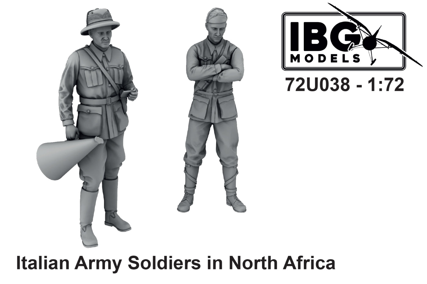 IBG Models 72U038 1:72 Italian Army Soldiers in North Africa (3d printed - 2 figures)