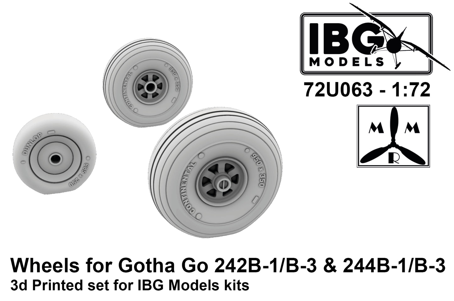 IBG Models 72U063 1:72 Wheels for Gotha Go-242B-1/B-3 & Go-244B-1/B-3