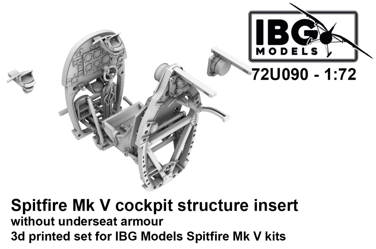 IBG Models 72U090 1:72 Supermarine Spitfire Mk.V Cockpit Structure Insert (without under-seat armour)