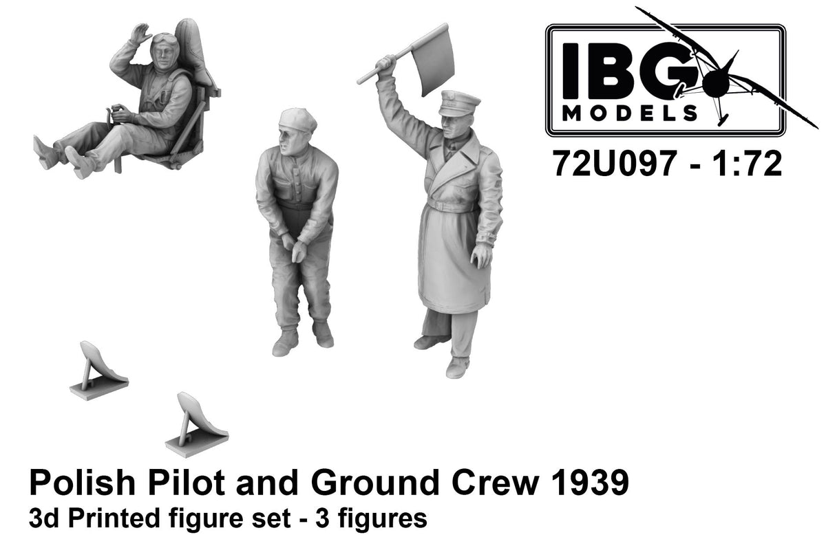 IBG Models 72U097 1:72 Polish pilot and ground crew 1939 - 3d printed figure set (3 figures)