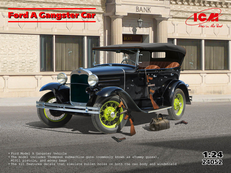 ICM 24052 1:24 Ford model A Gangster car 1930's