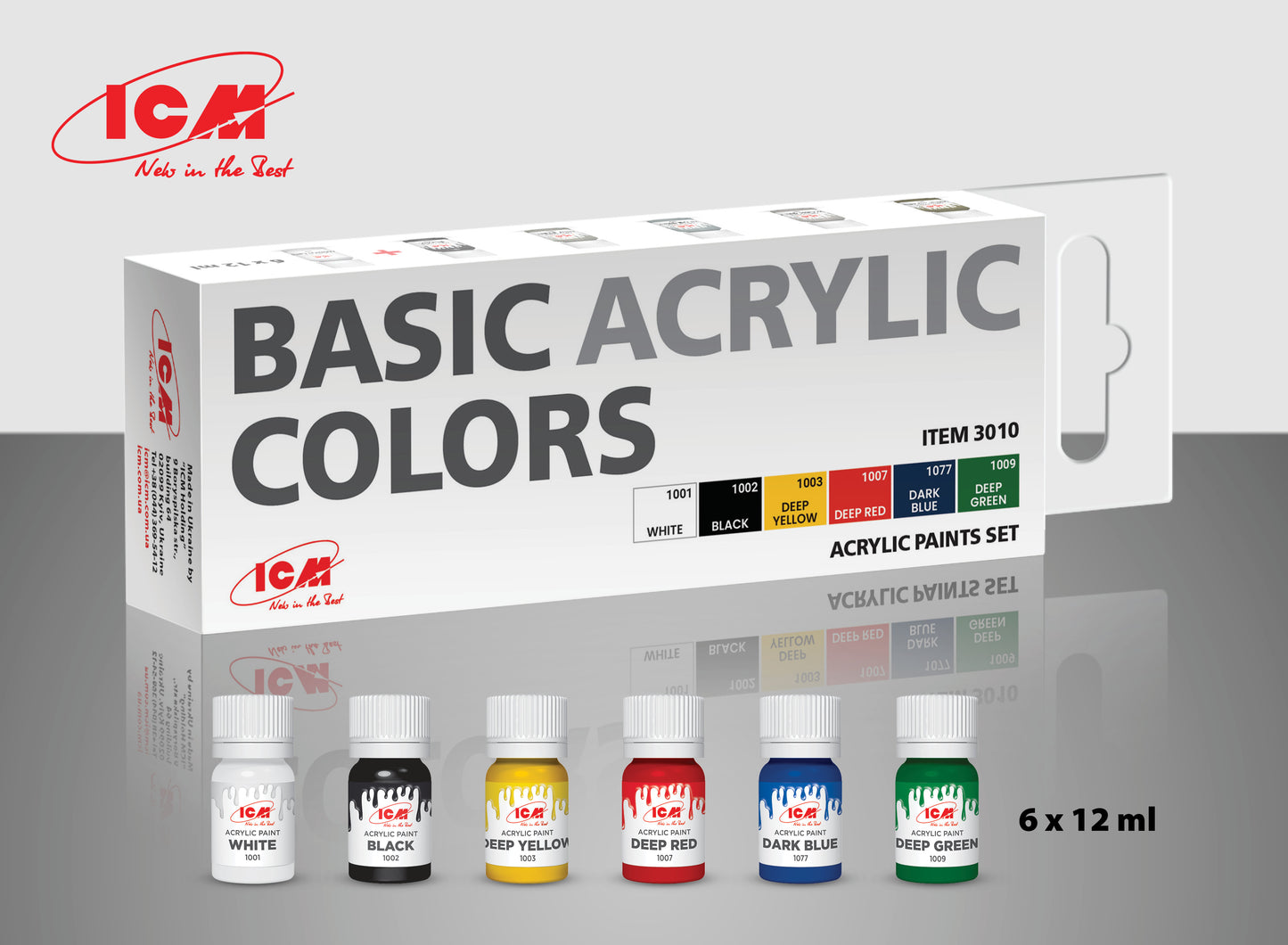 ICM UA 3010 - Basic Colours Acrylic Paint Set