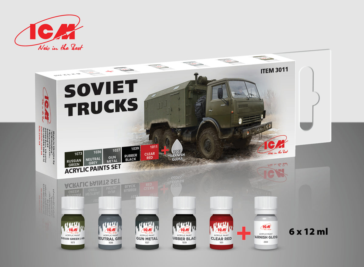 ICM 3011 Soviet trucks. Soviet Six-Wheel army truck paint set
