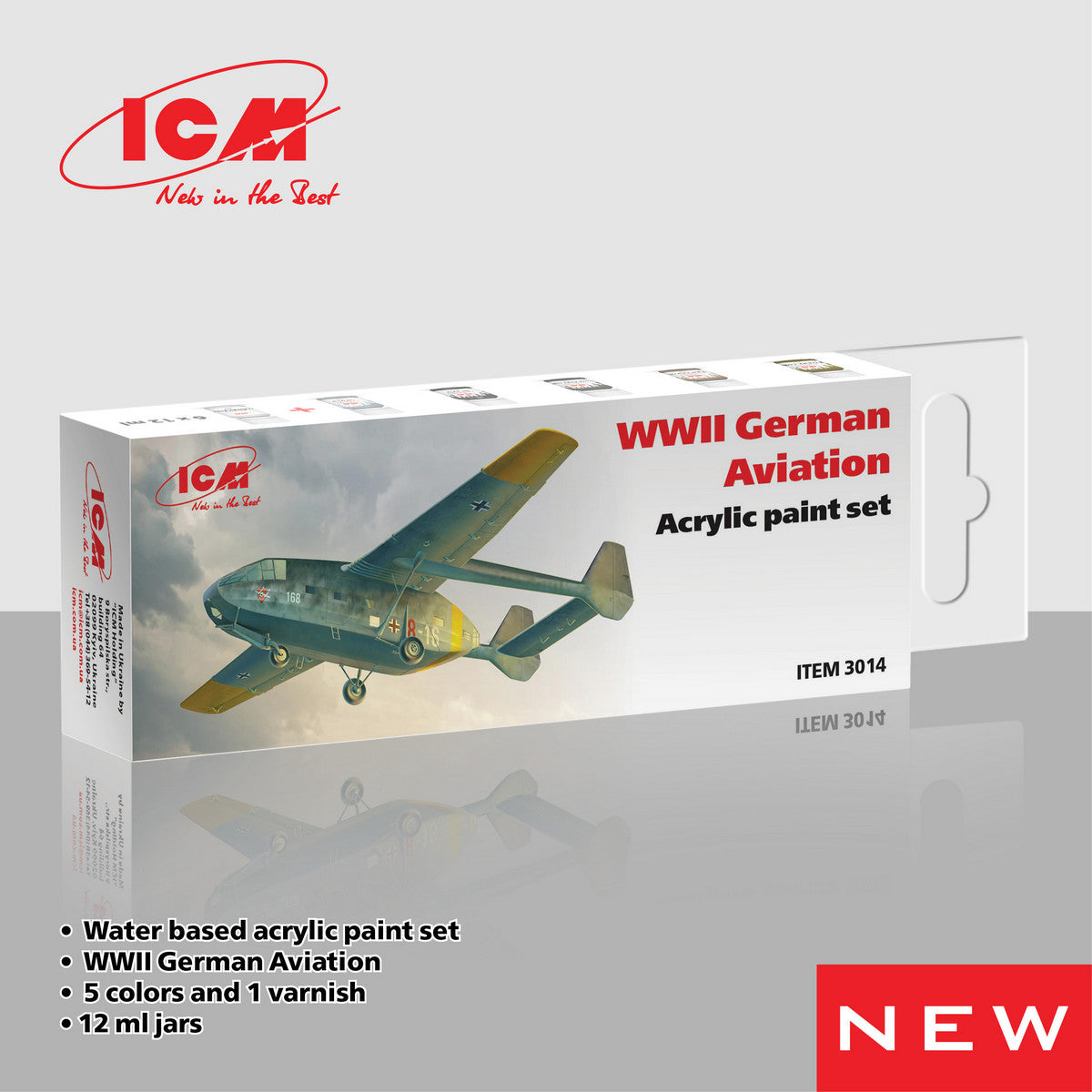 ICM UA 3014 - WWII German Aviation Acrylic Paint Set