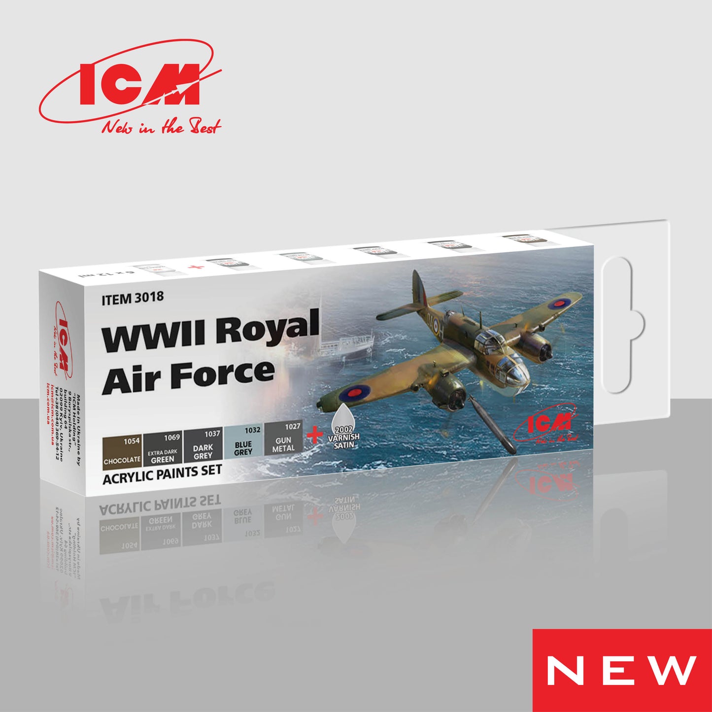 ICM 3018 - WWII Royal Air Force Acrylic Paint Set
