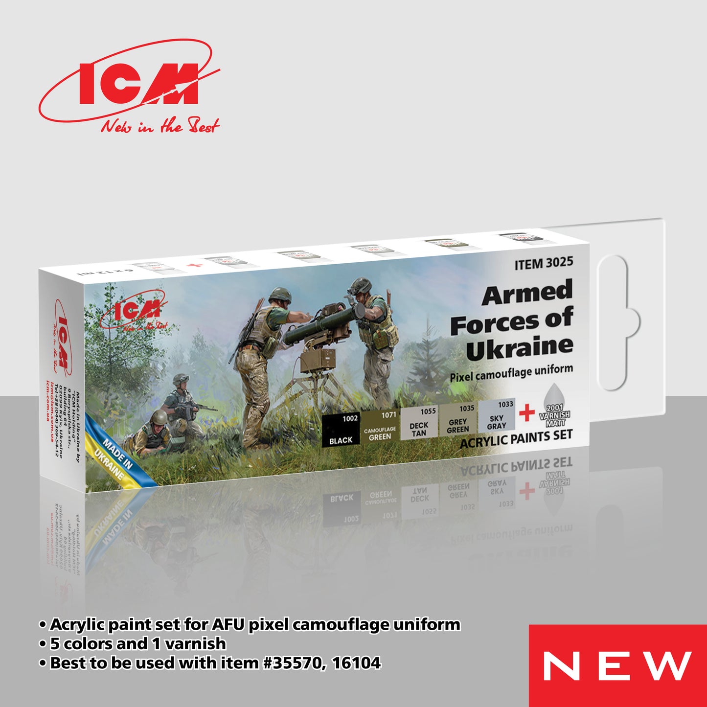ICM UA 3025 - Armed Forces of Ukraine Acrylic Paint Set