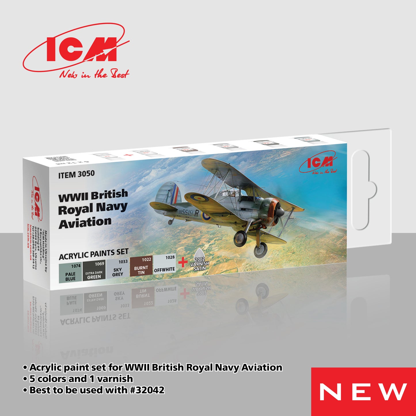 ICM UA 3050 - WWII British Royal Navy Aviation Acrylic Paint Set