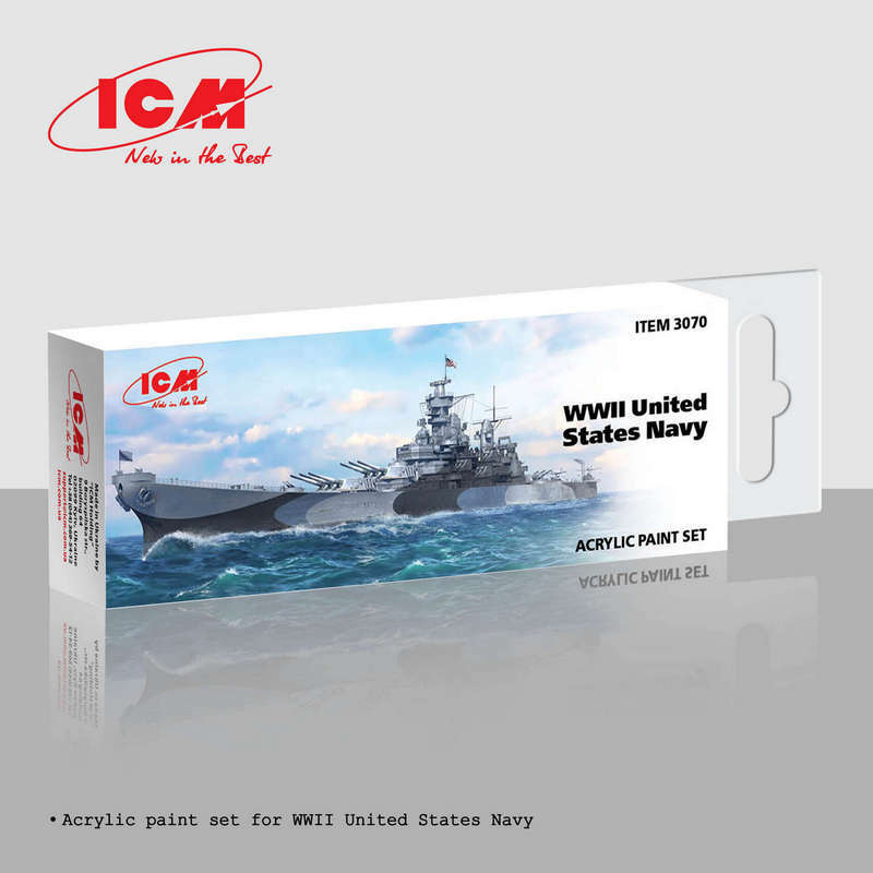 ICM 3070 WWII United States Navy 'acrylic paint set6 bottles 12 ml