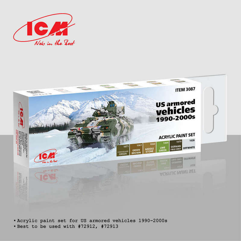 ICM 3087 US armored vehicles 1990-2000s 6 bottles 12 ml