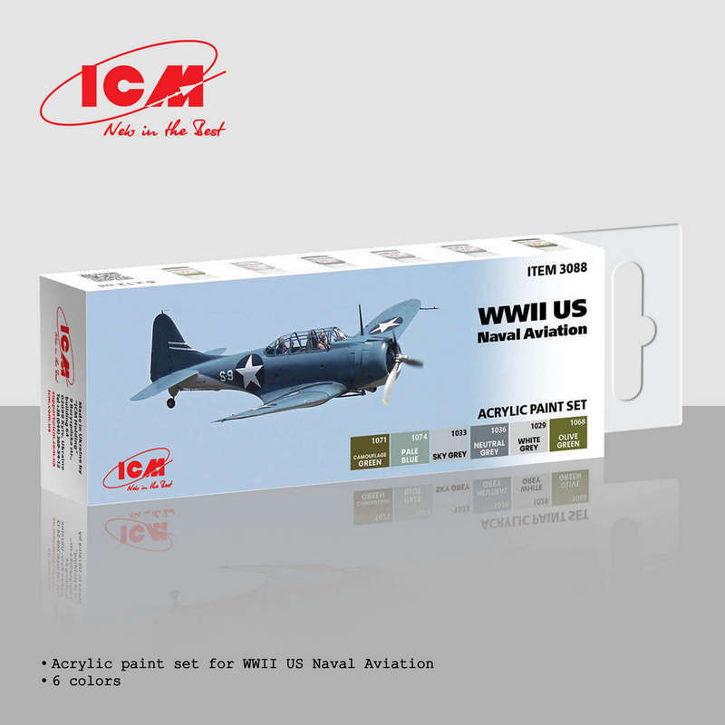 ICM UA 3088 - WWII U.S. Naval Aviation Acrylic Paint Set