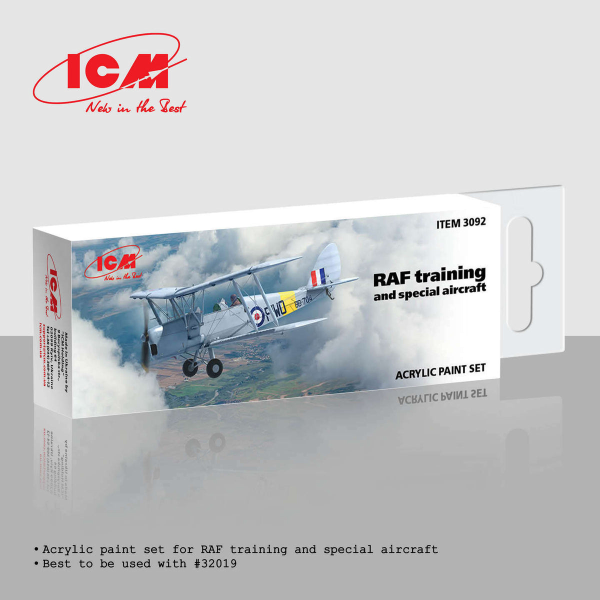 ICM 3092 RAF training and special aircraft 6 bottles 12 ml