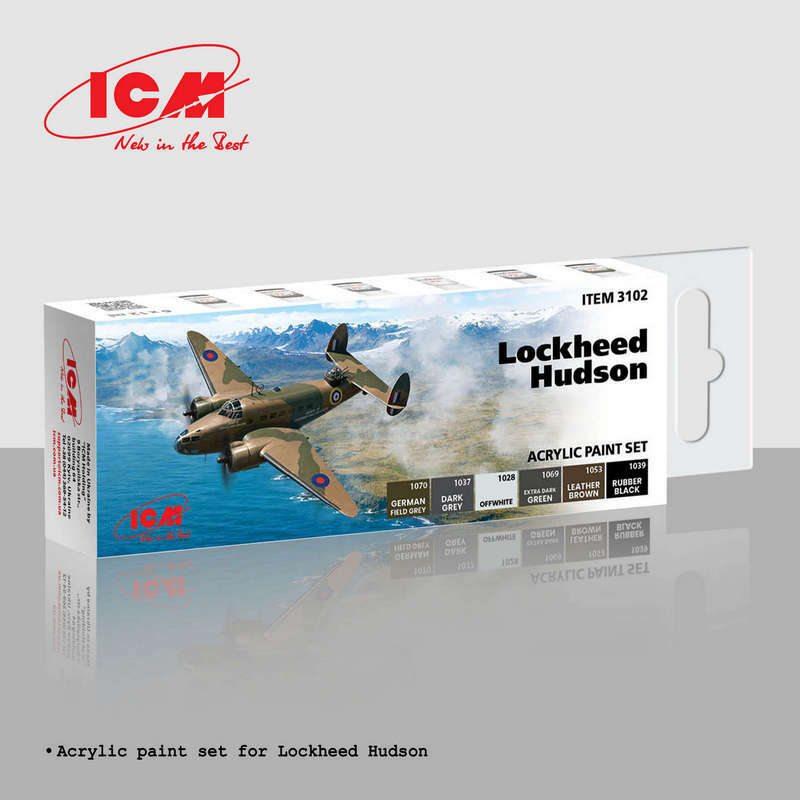 ICM 3102 Acrylic paint set for Lockheed Hudson Mk.III