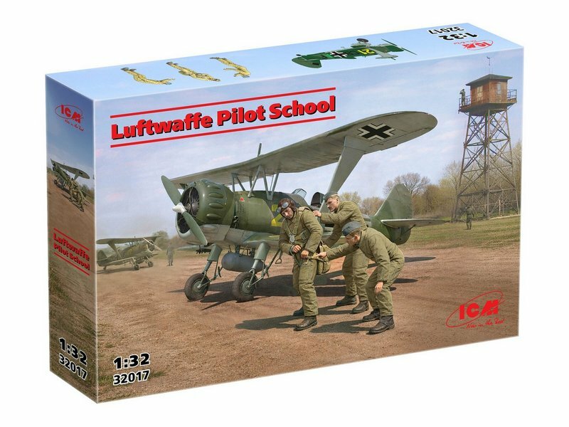 ICM 32017 1:32 Luftwaffe Pilot School Henschel Hs-123A-1 and 3 cadets