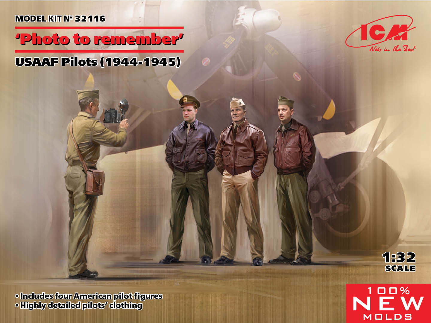 ICM 32116 1:32 USAAF Pilots â€ÂÂÂPhoto to Remember†(1944-1945)