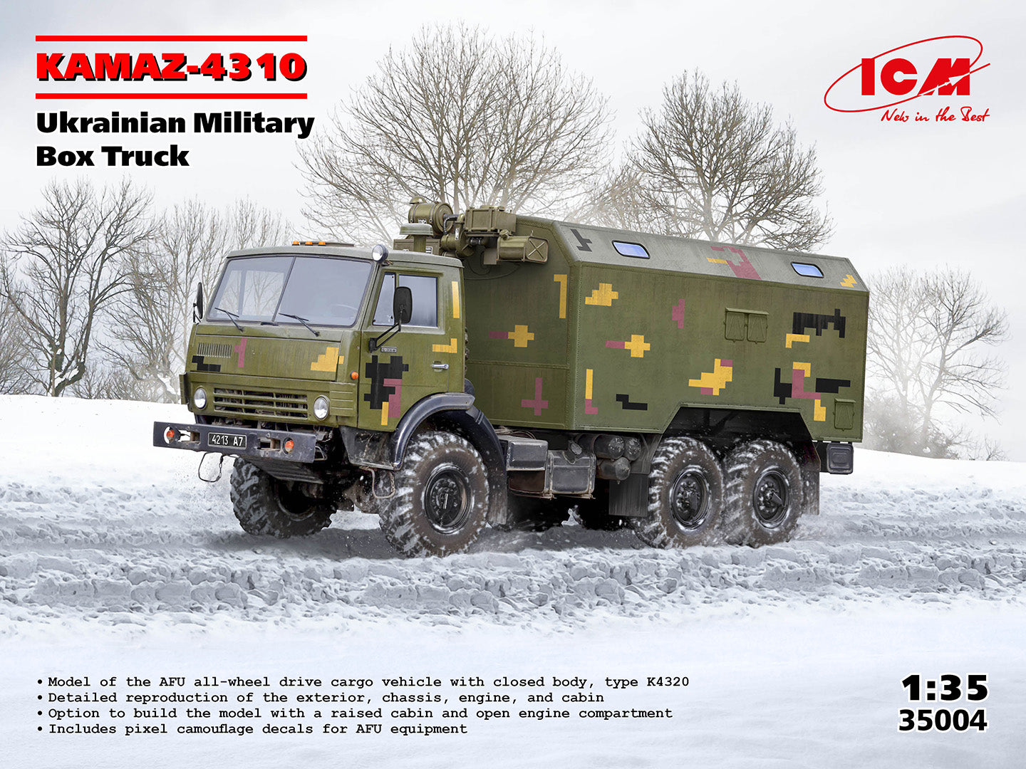ICM UA 35004 1:35 KAMAZ-4310 Ukrainian Military Box Truck