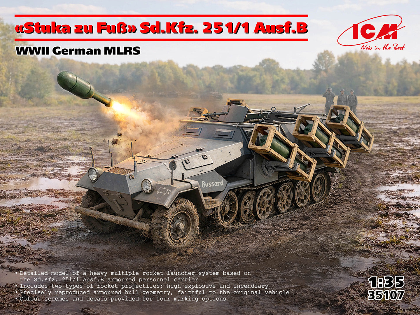 ICM 35107 1:35 'Stuka zu Fuß' Sd.Kfz. 251/1 Ausf.B, WW II German MLRS