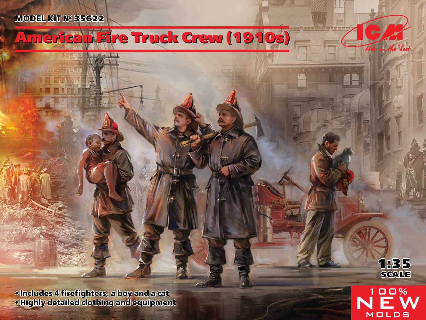 ICM 35622 1:35 American Fire Truck Crew (1910s)