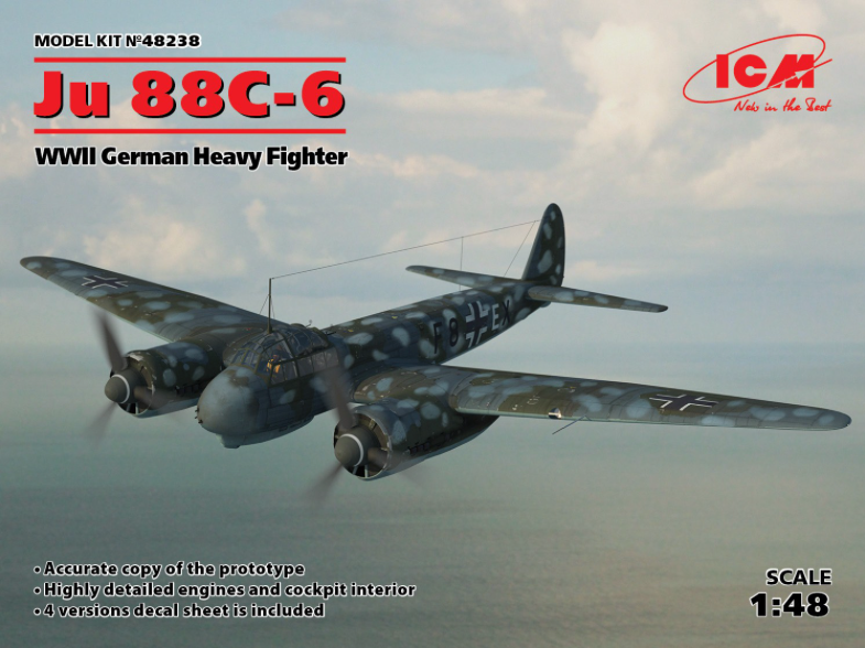 ICM 48238 1:48 Junkers Ju-88á-6 WWII German Heavy Fighter