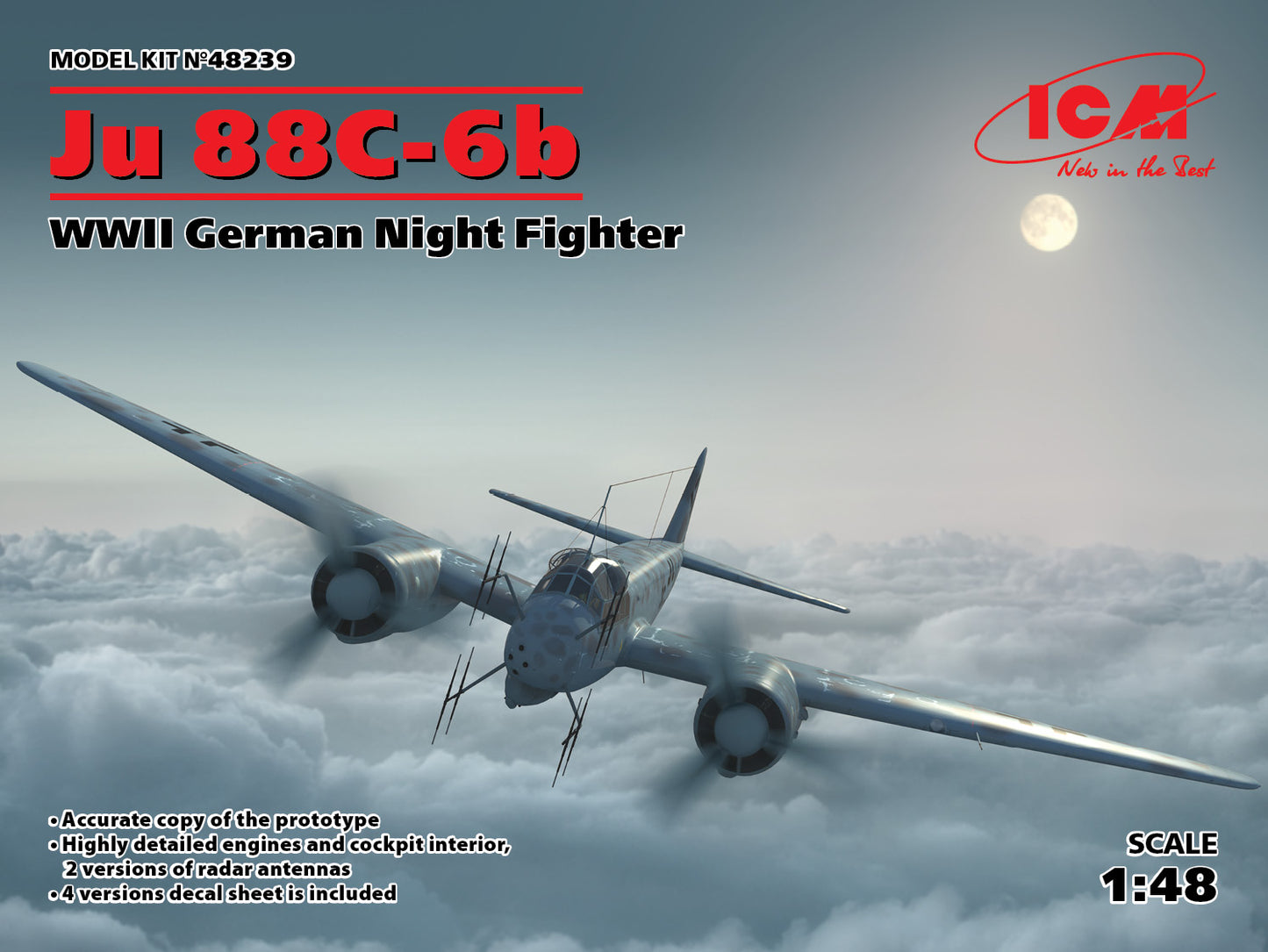 ICM 48239 1:48 Junkers Ju-88á-6b WWII German Night Fighter
