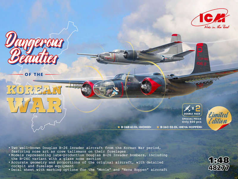 ICM 48277 1:48 Dangerous Beauties of the Korean War DOUBLE PACK!!! 2 x Douglas B-26 Invader