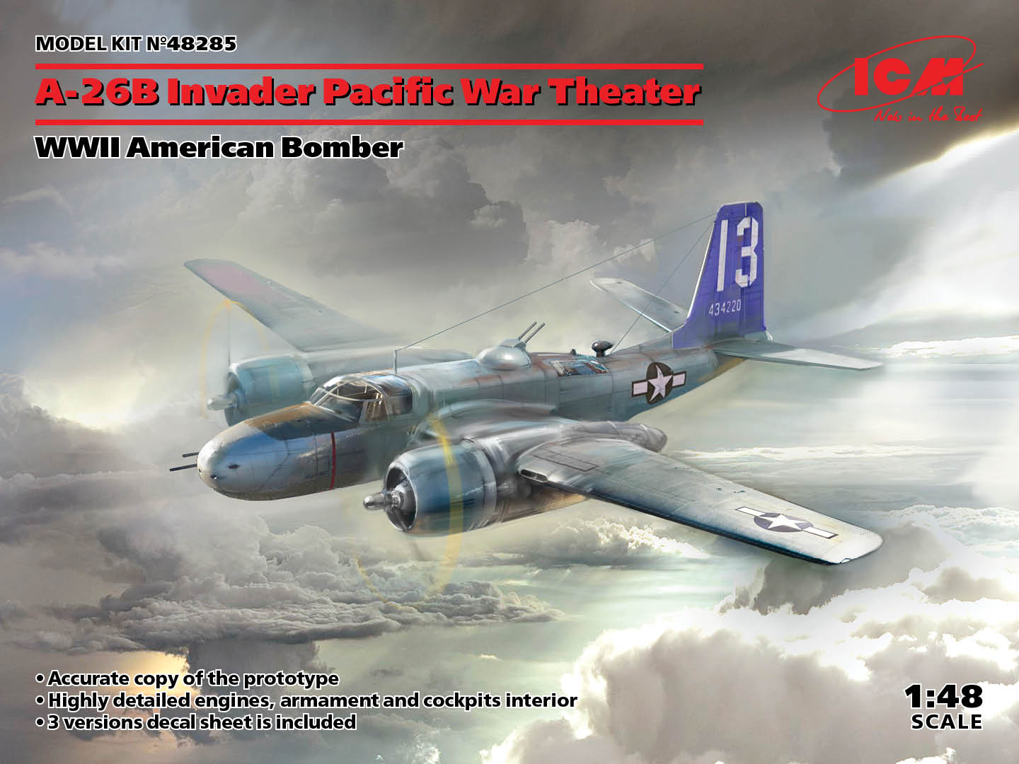 ICM 48285 1:48 Douglas A-26B Invader Pacific War Theater, WWII American Bomber
