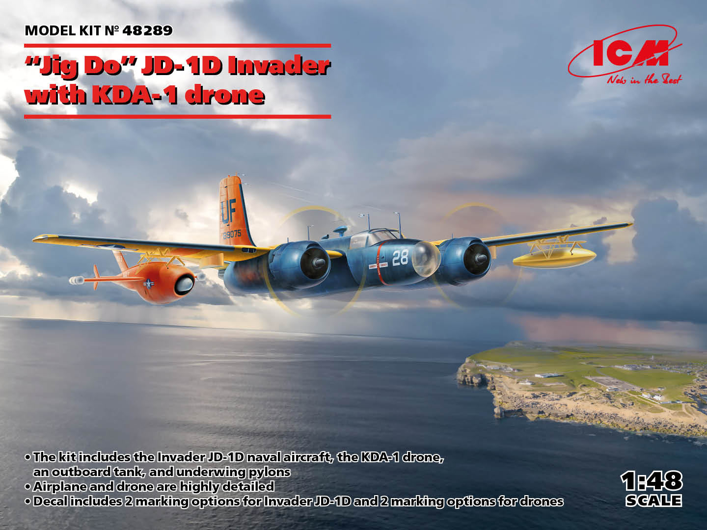 ICM 48289 1:48 Douglas 'Jig Dog' JD-1D Invader with KDA-1 Drone