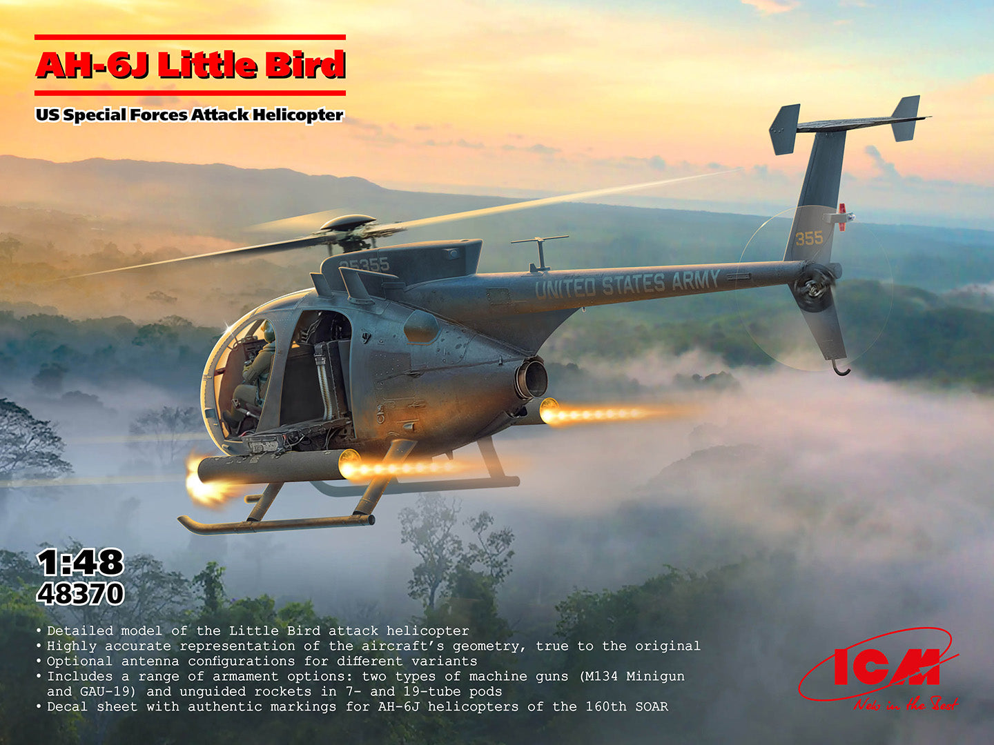 ICM 48370 1:48 Boeing AH-6J Little Bird, US Special Forces Attack Helicopter