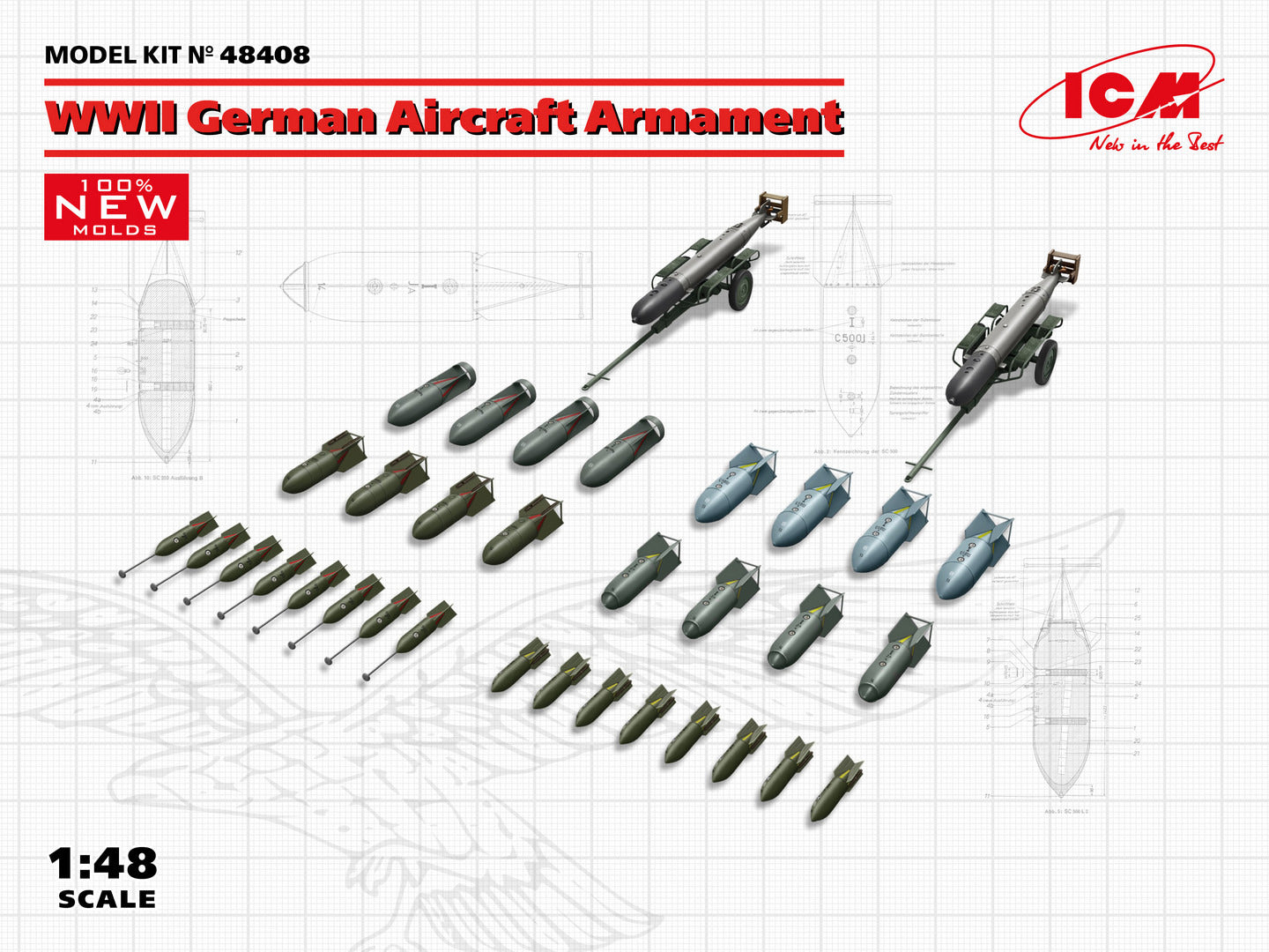 ICM 48408 1:48 Armament for WWII German Aircraft