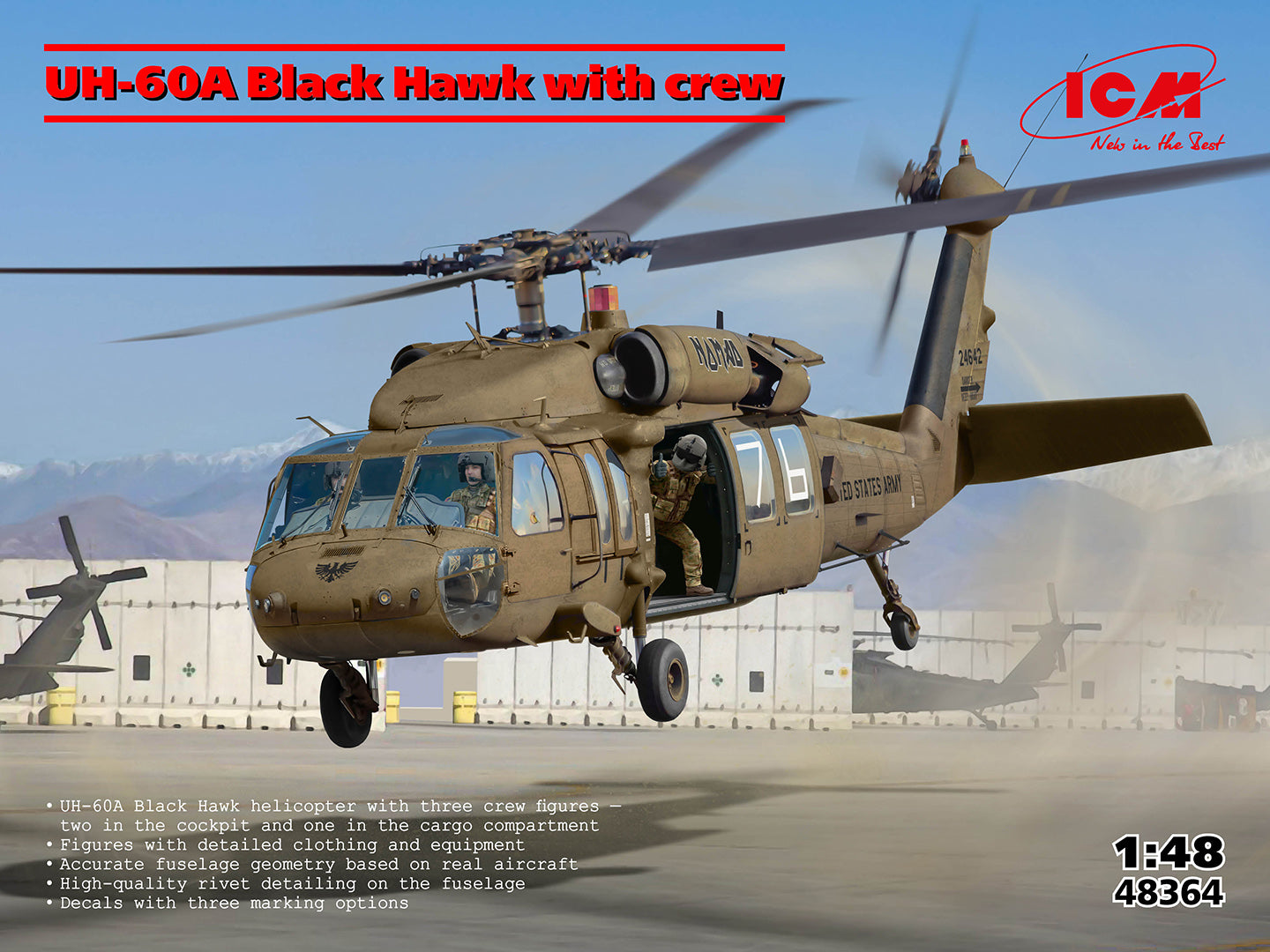 ICM 48364 1:48 Sikorsky UH-60A Black Hawk with crew