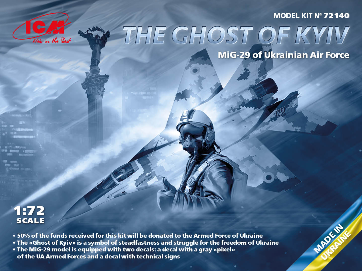 ICM 72140 1:72 Mikoyan MiG-29 'Fulcrum' The Ghost Of Kyiv of Ukrainian Air Force